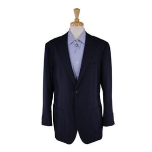 Suitsupply Havana Patch Pocket Navy Blue Slim Fit Wool Blazer Jacket 46R
